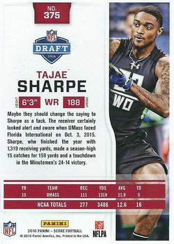 2016 Score #375 Tajae Sharpe Back