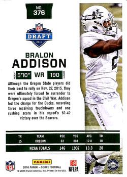 2016 Score #376 Bralon Addison Back