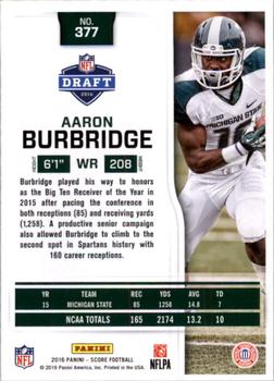 2016 Score #377 Aaron Burbridge Back