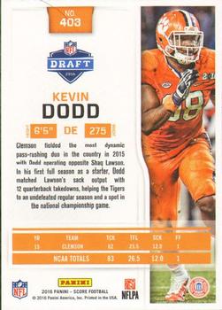 2016 Score #403 Kevin Dodd Back