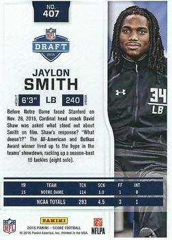 2016 Score #407 Jaylon Smith Back