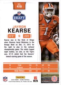 2016 Score #419 Jayron Kearse Back