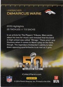 2016 Panini Super Bowl 50 #4 DeMarcus Ware Back