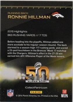2016 Panini Super Bowl 50 #8 Ronnie Hillman Back