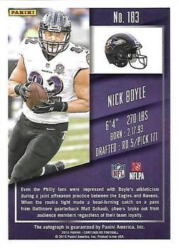 2015 Panini Contenders - Championship Ticket #183A Nick Boyle Back