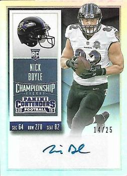 2015 Panini Contenders - Championship Ticket #183A Nick Boyle Front