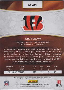 2015 Donruss Signature Series - Magma #411 Josh Shaw Back