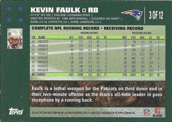 2007 Topps New England Patriots #3 Kevin Faulk Back