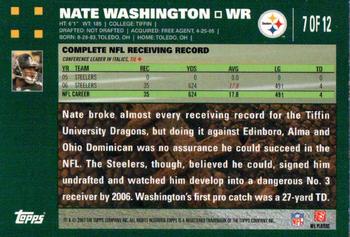 2007 Topps Pittsburgh Steelers #7 Nate Washington Back