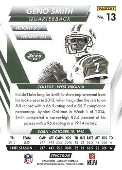 2014 Panini Absolute - Retail Red #13 Geno Smith Back