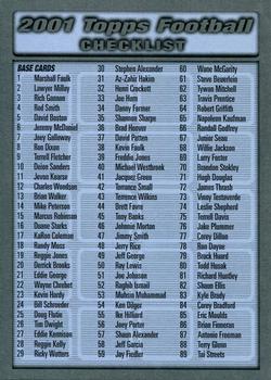2001 Topps - Checklists Blue #1 Checklist 1: 1-180 Front