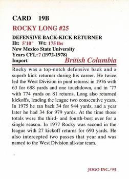 1993 JOGO - Missing Years #19B Rocky Long Back