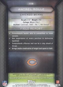 2015 Topps Field Access - Autographs #119 Antrel Rolle Back
