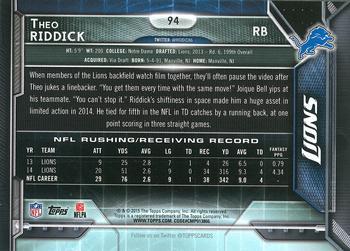 2015 Topps - Super Bowl 50 #94 Theo Riddick Back