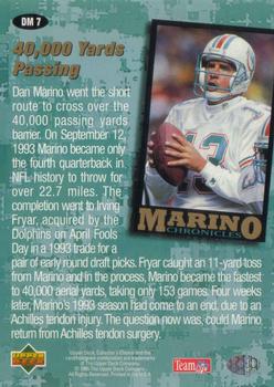 1995 Collector's Choice - Marino Chronicles 5x7 #DM7 Dan Marino Back