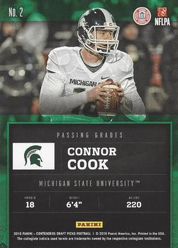 2016 Panini Contenders Draft Picks - Passing Grades #2 Connor Cook Back