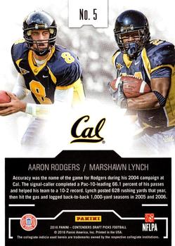2016 Panini Contenders Draft Picks - Collegiate Connections #5 Aaron Rodgers / Marshawn Lynch Back