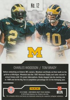 2016 Panini Contenders Draft Picks - Collegiate Connections #12 Charles Woodson / Tom Brady Back