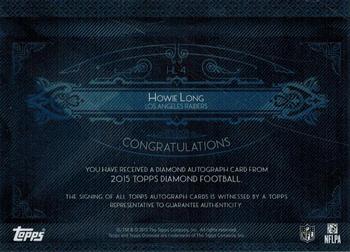 2015 Topps Diamond - Diamond Autographs Metallic Gold Ink #HL-4 Howie Long Back