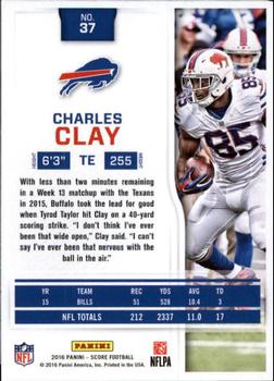 2016 Score - Scorecard #37 Charles Clay Back