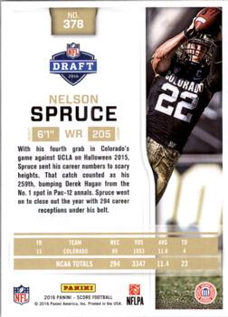2016 Score - Scorecard #378 Nelson Spruce Back