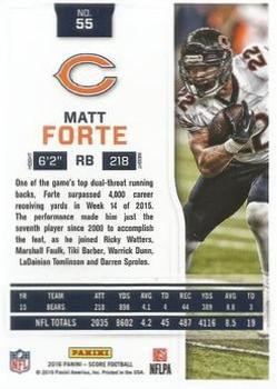 2016 Score - Showcase #55 Matt Forte Back