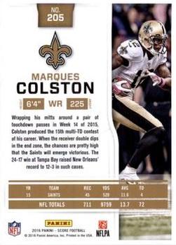 2016 Score - First Down #205 Marques Colston Back
