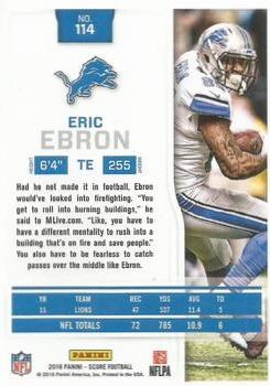 2016 Score - Jumbo End Zone #114 Eric Ebron Back