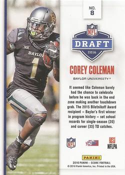 2016 Score - NFL Draft #8 Corey Coleman Back