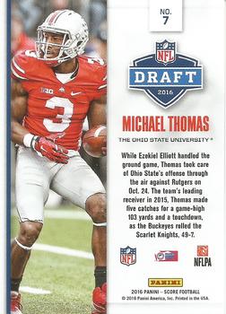 2016 Score - NFL Draft Gold #7 Michael Thomas Back