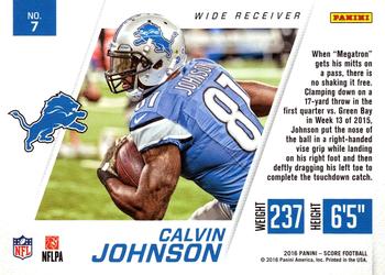 2016 Score - Toe the Line #7 Calvin Johnson Back