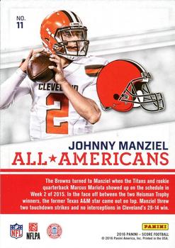 2016 Score - All-Americans Green #11 Johnny Manziel Back