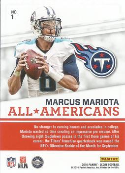 2016 Score - All-Americans Red #1 Marcus Mariota Back