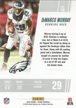 2016 Score - Franchise Red #19 DeMarco Murray Back