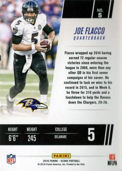 2016 Score - Franchise Jumbo Gold #5 Joe Flacco Back