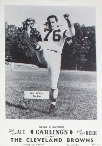1954 Carling Black Label Beer Cleveland Browns Picture Pack #NNO Lou Groza Front