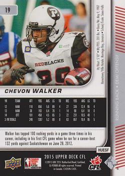 2015 Upper Deck CFL #19 Chevon Walker Back