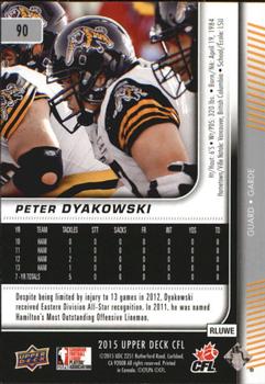 2015 Upper Deck CFL #90 Peter Dyakowski Back