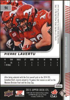 2015 Upper Deck CFL #94 Pierre Lavertu Back