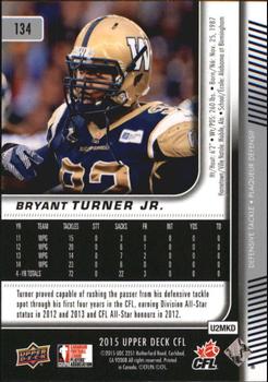 2015 Upper Deck CFL #134 Bryant Turner Back