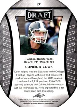 2016 Leaf Draft #17 Connor Cook Back