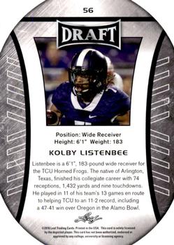 2016 Leaf Draft - Gold #56 Kolby Listenbee Back