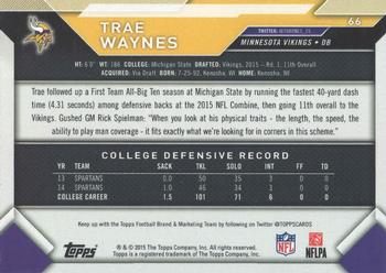 2015 Topps Take It to the House #66 Trae Waynes Back