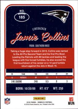 2016 Donruss #185 Jamie Collins Back