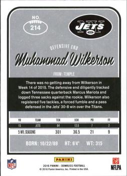 2016 Donruss #214 Muhammad Wilkerson Back