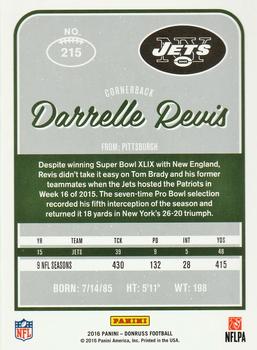 2016 Donruss #215 Darrelle Revis Back