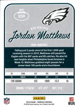 2016 Donruss #230 Jordan Matthews Back