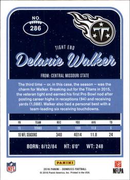 2016 Donruss #286 Delanie Walker Back