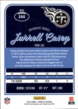 2016 Donruss #288 Jurrell Casey Back