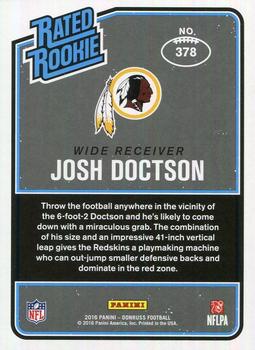 2016 Donruss #378 Josh Doctson Back